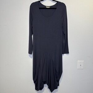 CHALET Bamboo Cotton Blend Long Sleeve Lagenlook Jersey Midi Dress size Medium